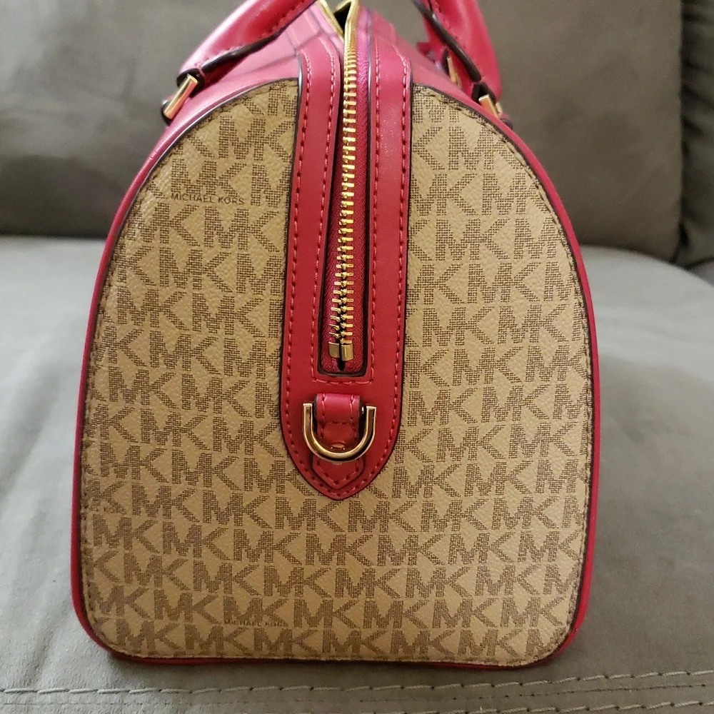 Michael Kors Fuchsia and Beige Satchel - Picture 7 of 14